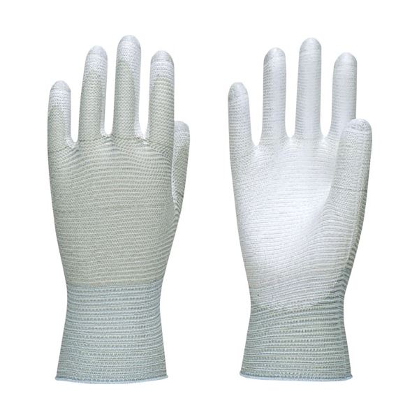 ■サイズ・色違い・関連商品■M[当ページ]■L■商品内容【ご注意事項】この商品は下記内容×3セットでお届けします。【商品説明】●すべり止め効果の高い発泡ポリウレタン樹脂を手のひらにコーティングしています。■商品スペックサイズ：M色：グレー/ホワイトその他仕様：●全長(cm):22.0●手のひら周り(cm):17.5●中指長さ(cm):7.2●厚さ(mm):約1.0●13ゲージ編●精密機器組立、電子部品製造、製品検査、エレクトロニクス産業。●繊維部:ナイロン、サンダロン混紡●すべり止め部:ポリウレタン【キャンセル・返品について】商品注文後のキャンセル、返品はお断りさせて頂いております。予めご了承下さい。■送料・配送についての注意事項●本商品の出荷目安は【5 - 11営業日　※土日・祝除く】となります。●お取り寄せ商品のため、稀にご注文入れ違い等により欠品・遅延となる場合がございます。●本商品は仕入元より配送となるため、沖縄・離島への配送はできません。[ 120-M ]
