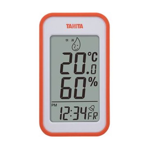 （まとめ）タニタ デジタル温湿度計 オレンジTT559OR 1個【×5セット】 [21]