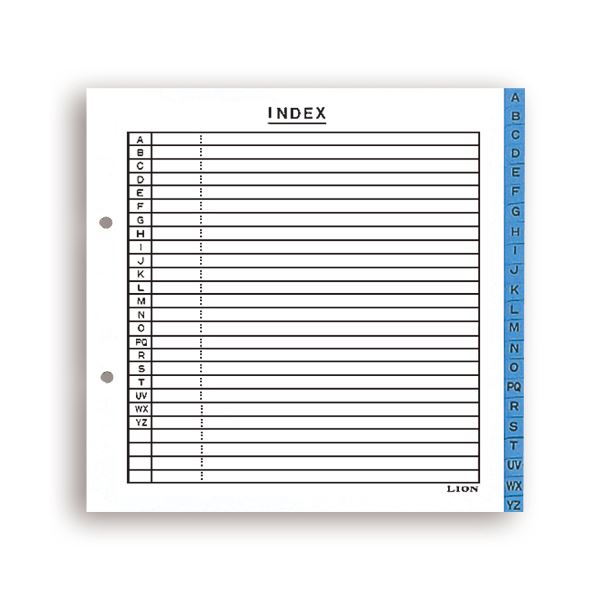 (まとめ) ライオン事務器 ファイル用インデックスABC見出し 縦221×横215(+12)mm 2穴 22枚組 136-90 1組 【×30セット】[21]