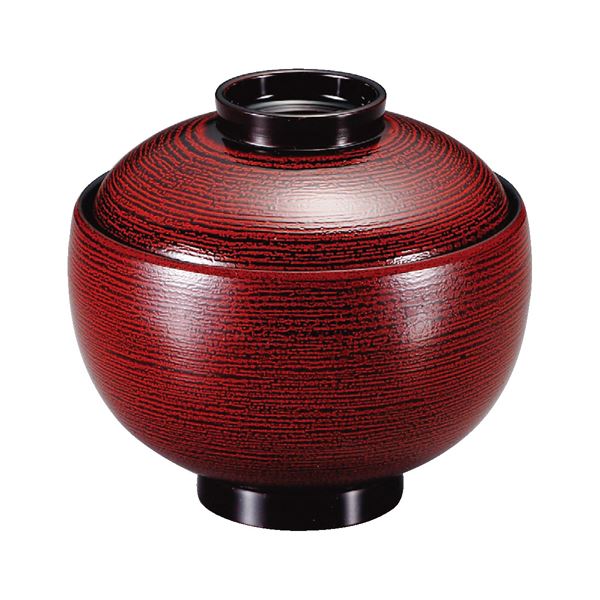 3.1寸 布袋椀/お椀 【溜刷毛目 A】 直径97×高さ89(66)mm 日本製 〔和食 レストラン 店舗 お店〕【代引不可】[21]