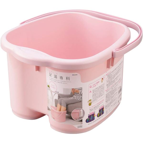 〔まとめ〕 足湯用 バケツ レディース 足サイズ26cm迄 約幅32.3cm 満水容量12L パステルピンク 5個組 ..