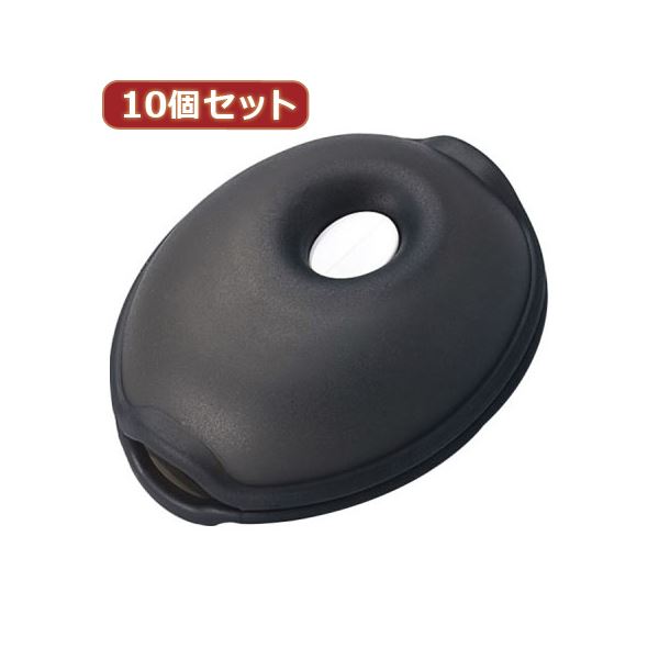 （まとめ）YAZAWA 10個セットくるくるコード巻き クリアブラック KCM4CKX10【×2セット】[21]