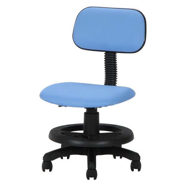 デスクチェア 学習椅子 約幅45cm 子供用 ブラック×ブルー スチール キャスター 高さ調整可 学童チェア オフィスチェア 組立品【代引不可】[21]