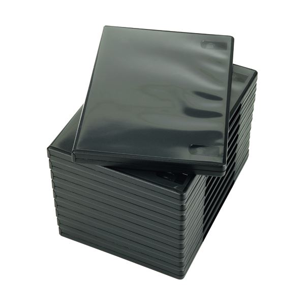 (まとめ) ナガセテクノサービス CD/DVD M-ロックケース ブラック FD1001TLB10 1セット(50枚：10枚×5パック) 【×5セット】[21]