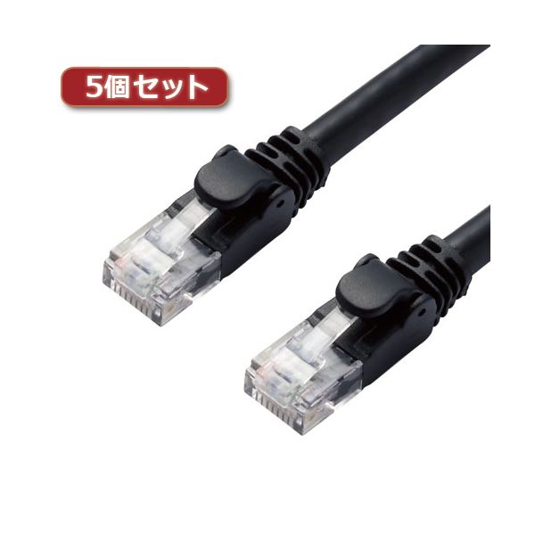 【5個セット】 エレコム LANケーブル/CAT6A/スタンダード/3m/ブラック LD-GPA/BK3X5[21] 1