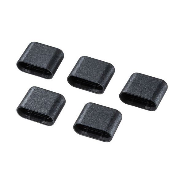 (まとめ) サンワサプライ タイプCコネクタキャップ オス用 ブラック TK-CAP9BK 1パック(5個) 【×20セット】[21]