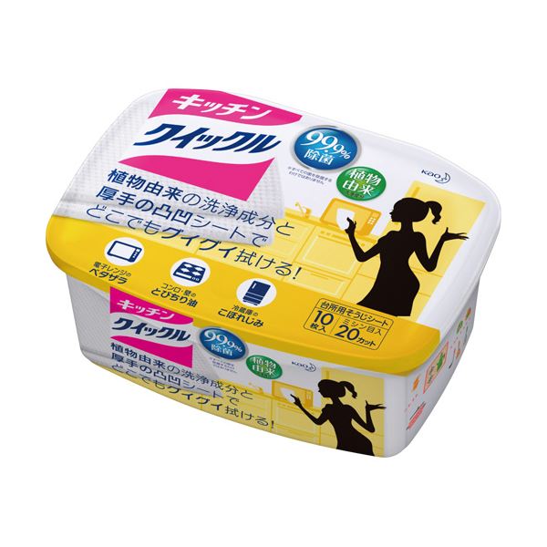 (まとめ) 花王 キッチンクイックル 本体 1箱（10枚） 【×30セット】[21]
