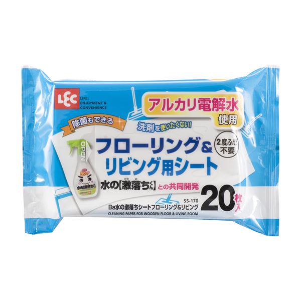 (まとめ) Ba 水の激落ちシート/ウェットシート 【フローリング＆リビング 20枚入り】 掃除用品 【60個セット】[21]