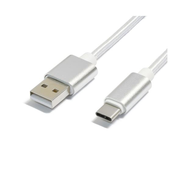 （まとめ）Type-Cケーブル 1m シルバー TYPEC1m-SV【×5セット】[21]