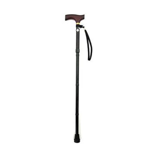 ■サイズ・色違い・関連商品■M ブラック 0[当ページ]■S パープル 0■S 花柄青 0■S 花柄赤 0■S チェックレッド 0■商品内容【ご注意事項】この商品は下記内容×5セットでお届けします。●折り畳みMサイズのブラックです。■商品スペック色：ブラック種類：折り畳み式全長：約79.0〜89.0cm材質：グリップ:天然木(楓材)、ストラップ:ポリプロピレン、シャフト:アルミニウム、先ゴム:合成ゴム重量：約330gその他仕様対応伸長:約152〜172cm●先ゴム:19mm調節：5段階調節(2.5cmピッチ)パイプ径：上:22mm、下:19mm【キャンセル・返品について】商品注文後のキャンセル、返品はお断りさせて頂いております。予めご了承下さい。■送料・配送についての注意事項●本商品の出荷目安は【5 - 11営業日　※土日・祝除く】となります。●お取り寄せ商品のため、稀にご注文入れ違い等により欠品・遅延となる場合がございます。●本商品は仕入元より配送となるため、沖縄・離島への配送はできません。[ WB3728 ]