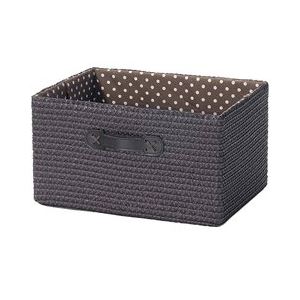 (まとめ) 収納ボックス/カラーボックス対応バスケット 【水玉柄 ダークブラウン】 衣類収納 【×18個セット】[21]