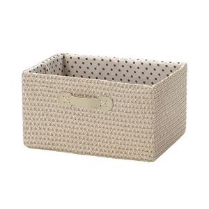 (まとめ) 収納ボックス/カラーボックス対応バスケット 【水玉柄 ナチュラル】 衣類収納 【×18個セット】[21]