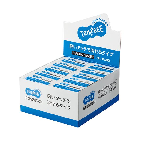 (まとめ) TANOSEE 消しゴム 小 1セット（40個） 【×10セット】[21]