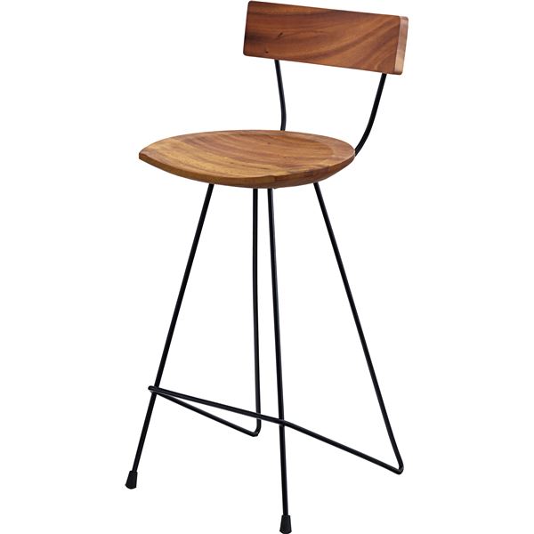 ウッド カウンターチェア/ハイチェア 【幅40cm×奥行41cm×高さ90cm×座面高65cm】 木製 スチール 〔リビング ダイニング〕[21]
