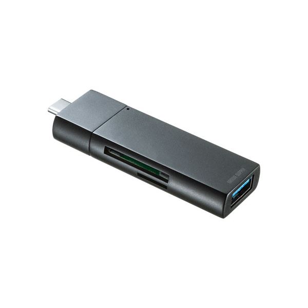 サンワサプライ Type-Cコンパクトカードリーダー(USB 1ポート付き) ADR-3TCMS7BKN[21]