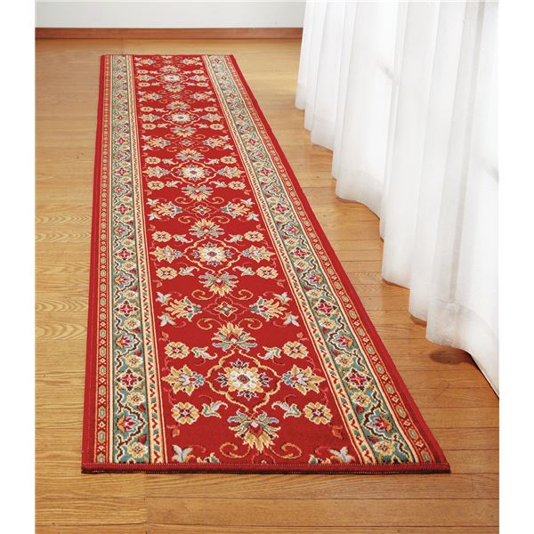 ベルギー製 廊下敷き/ラグマット 【67×180cm レッド】 長方形 防滑 撥水 撥油加工 高耐久性 〔玄関 キッチン〕【代引不可】[21] - 2