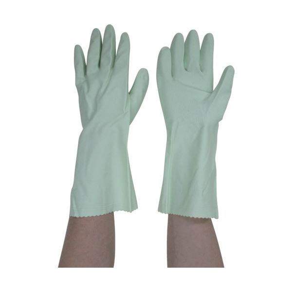 (まとめ) 東和コーポレーション ビニスター トワローブ フルール 中 あつ手 L グリーン 756-L 1双 【×30セット】[21]