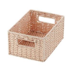 (まとめ) ペーパーバスケット/収納ボックス 【ベージュ クォーターサイズ】 軽量 カラーボックス収納 【×24個セット】[21]