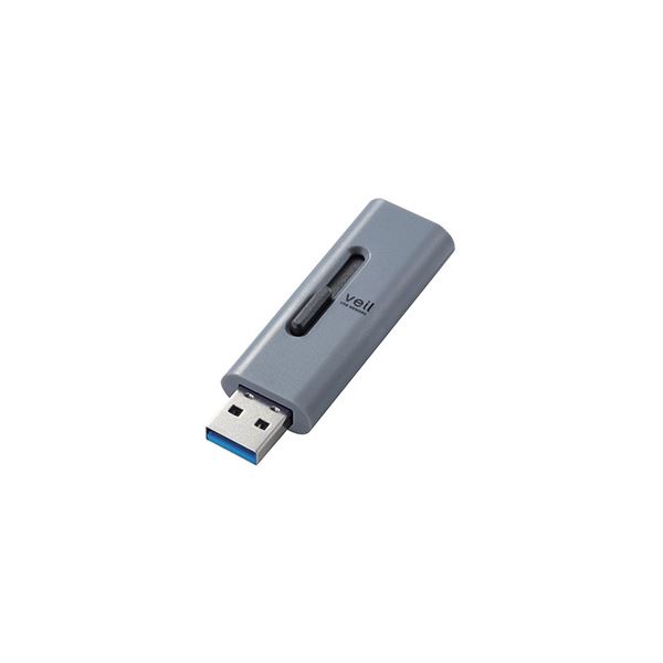 【5個セット】 エレコム USBメモリー/USB3.2（Gen1）対応/スライド式/64GB/グレー MF-SLU3064GGYX5 [21]