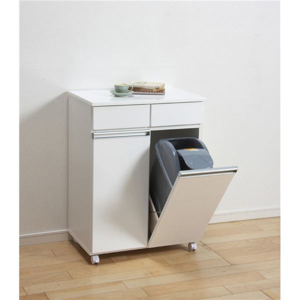 ダイニング ダストボックス2D ホワイト 【完成品】【代引不可】[21] [2]