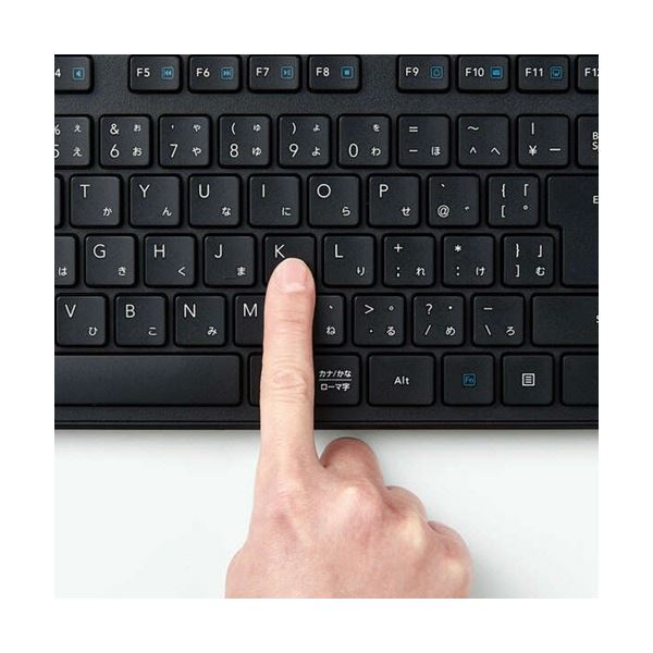(まとめ) エレコム 抗菌 有線薄型フルキーボード ブラック TK-FCM108KBK 1台 【×3セット】[21]