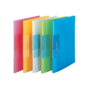 ビュートン スリムクリヤーブック A4タテ 20ポケット 背幅10mm イエロー FCB-A4-20CY 1セット(10冊)[21]