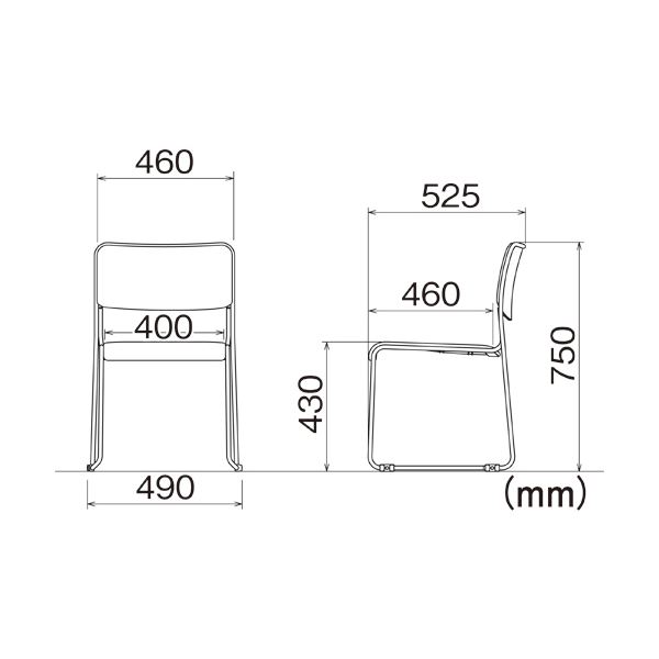 (まとめ)アイリスチトセ スタッキングチェア パッド座タイプ グリーン ASL-110PV 1脚 【×3セット】[21]