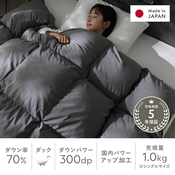 羽毛布団 掛け布団 シングル ブラウン ダウン70% 300dp パワーアップ加工 日本製 国産 抗菌 防臭 防ダニ 防汚 軽量 軽い 保温性 吸湿性 放湿性 高品質ホワイトダックダウン 収納ケース付き 掛布団 寝具 インテリア家具 寝室家具 生活家具 インテリア雑貨...【代引不可】[21] [3]
