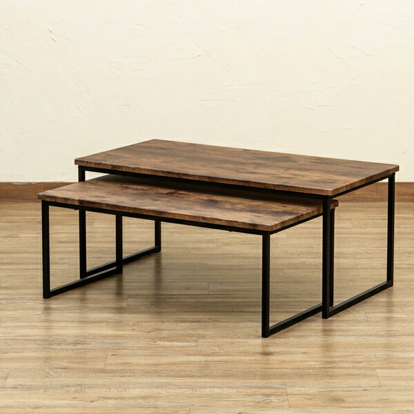 センターテーブル 大小2点セット マーブルホワイト 組立品【代引不可】[21]