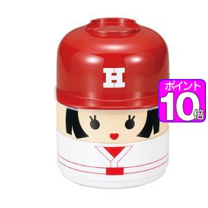 【ポイント10倍】お弁当箱 2段 お椀付き こけし弁当 野球ガール 440ml たつみや 01