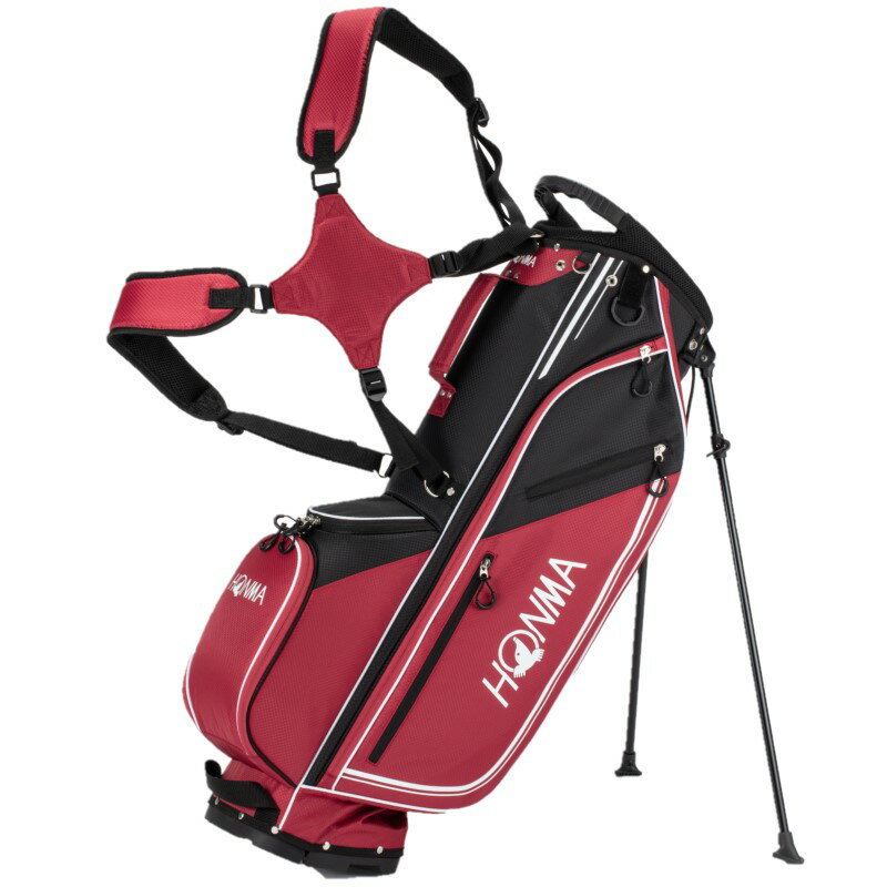 HONMA スタンド付キャディバッグ 赤黒 スタンド付 楽天市場】キャディバッグ スタンド(ブランド本間ゴルフ