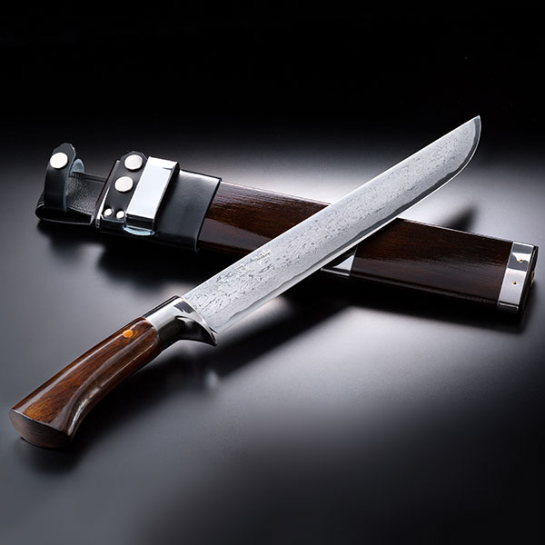 土佐 剣鉈 刃渡210mm ダマスカス安来青紙鋼