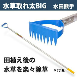 【法人向け商品】水田熊手 水草とれ太 ビッグ DK-818 替刃式まとめ買い 6丁組 日本製（水田除草用具 ヒエ刈り 草刈り 立鎌 農業用具 稲作 減農薬農業）