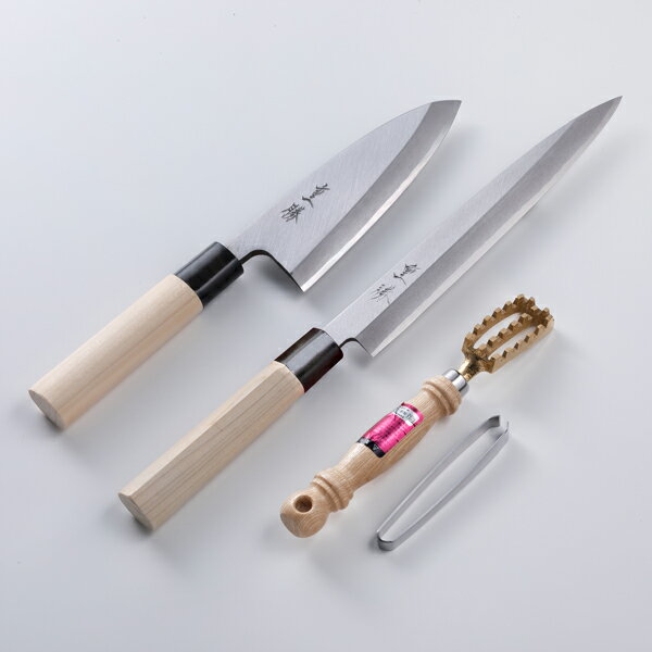 【堺重勝セット】 刺身包丁210mm + 出刃包丁135mm 骨抜き うろこ取りセット（誕生日 母の日 プレゼント 退職祝い 贈り物 母の日 父の日 母の日 日本製）