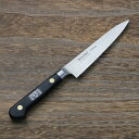 ミソノ ペティナイフ 両刃 120mm EUカーボン鋼 共口金付き 黒合板柄(包丁 洋包丁 鋼の包丁 母の日 プレゼント 退職祝い 日本製)