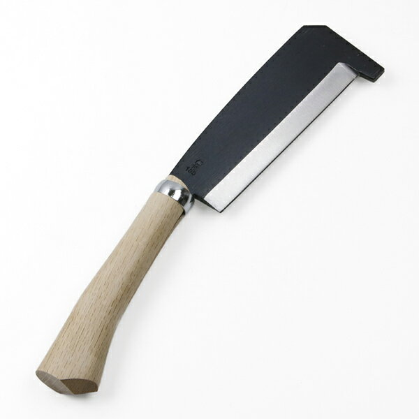 箸付黒打ち鉈片刃180mm 刃当てカバー付き 商品入れ替え品(石突鉈 枝払い 藪払い ア...