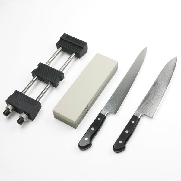 ダマスカス模様 包丁 4点セット（牛刀 筋引包丁 砥石 砥石台）