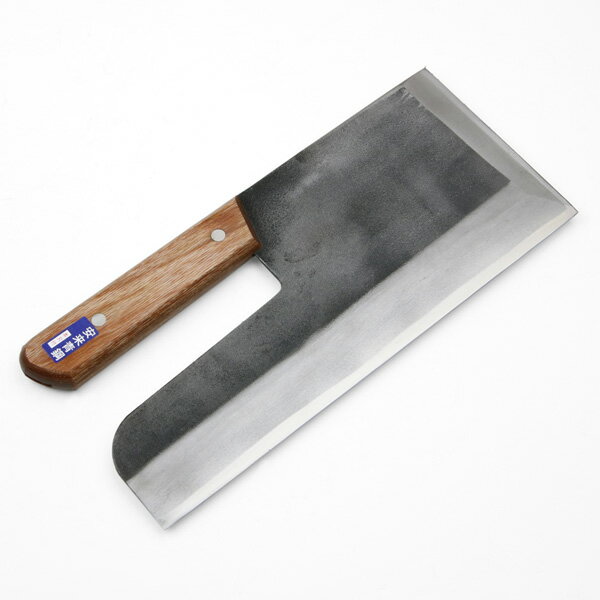 そば切り包丁 片刃 300mm 安来青紙鋼 鋼付 本刃付け 木柄 麺切り包丁 規格外品