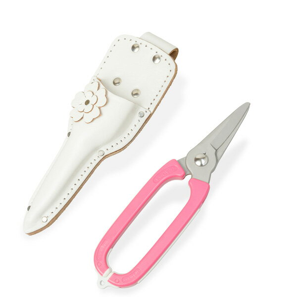 園芸鋏セット 芽切はさみ &花ケース ホワイト(プレゼント 退職祝い 母の日 贈り物 誕生日 お祝い)