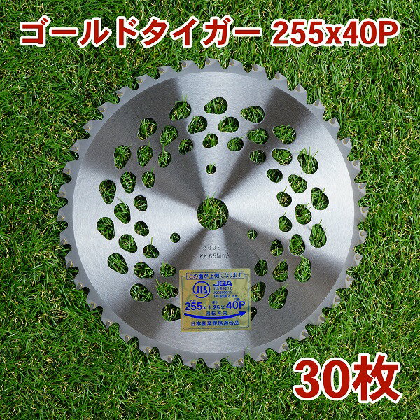 草刈り機用 チップソー ゴールドタイガー255mm×40P 30枚組 まとめ買い草刈・下刈用（草刈機用 替刃 刈払機用） 1