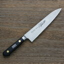 ミソノ 牛刀 両刃 180mm EUカーボン鋼 共口金付き 彫刻入り 黒合板柄(包丁 洋包丁 鋼の包丁 母の日 プレゼント 退職祝い 日本製)