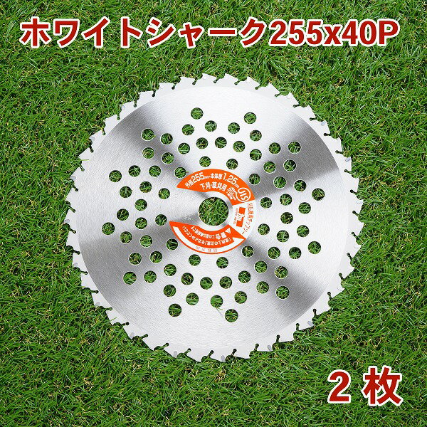 草刈り機用 チップソー ホワイトシャーク255mm×40P 2枚組山林 下刈用（草刈機 替刃 刈払機用）