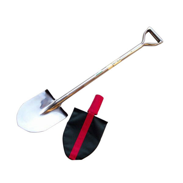 オールステンレススコップ890mm 剣先型 中 カバー付き(シャベル 農作業 除雪 ガーデニング ショベル)