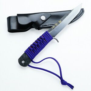 日本製 ナイフ 青紙鋼 如月135mm 本革ケース付 両刃剣鉈