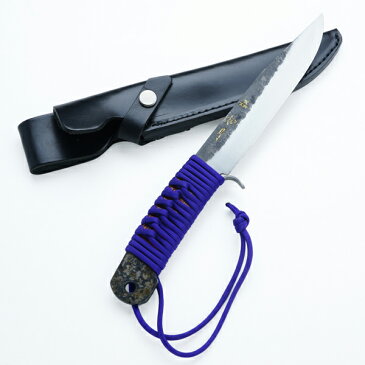 日本製 ナイフ 青紙鋼 如月165mm 本革ケース付 両刃剣鉈