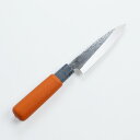 万能包丁 片刃 120mm V金10号槌目仕上げ PVCグリップ(貝裂き包丁 鯵切り包丁 アウトドア 日本製)