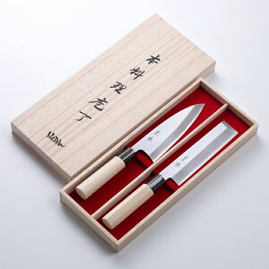 堺重勝 和包丁 セット 2本組 木箱入 出刃包丁 165mm 薄刃包丁 180mm( 一般向和包丁 誕生日 プレゼント 退職祝い 日本製)