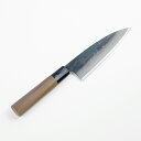 元兼 舟行包丁 150mm 両刃 青紙1号 割込み 黒打ち仕上げ クルミ柄 土佐打ち刃物 極上品(和包丁 捌き包丁 黒打ち包丁 鍛造 日本製 誕生日 母の日 プ...