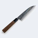 元兼 土佐型 舟行包丁 165mm 両刃 青紙1号 割込み 黒打ち仕上げ クルミ柄 土佐打ち刃物 極上品(和包丁 捌き包丁 黒打ち包丁 鍛造 日本製 誕生日 母...