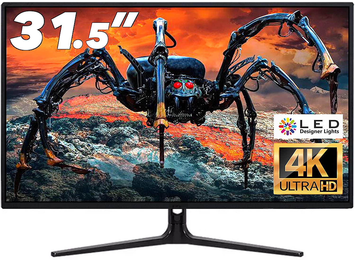 【ポイント5倍】PCモニター 31.5インチディスプレイ　4Kモニター　HDR対応 ステレオスピーカー搭載　ゲームモード　ブルーライト軽減　ハイダイナミックレンジ　Free Sync対応　リモコン付属 壁掛け対応　ゲーミングモニター DCM3204K